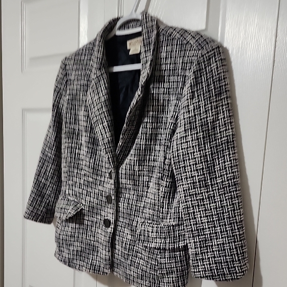 Michael Kors Black and White Checkered Blazer - Picture 3 of 4